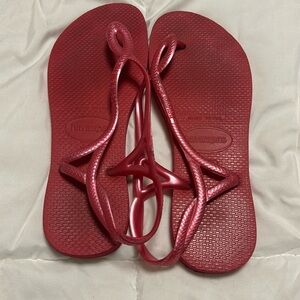 Red pink Havaianas size 7/8